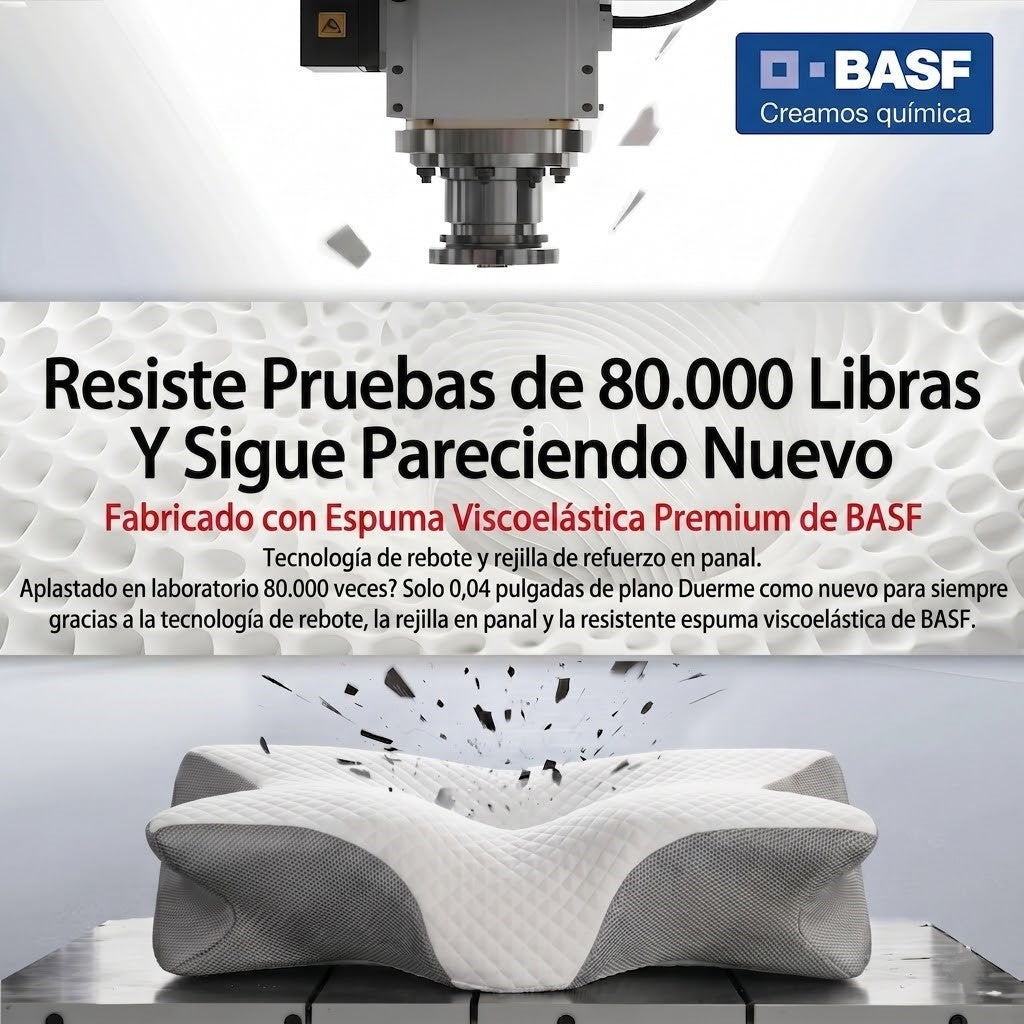 Almohada cervical premium para un sueño reparador y alivio del dolor de cuello | Almohada ortopédica de espuma viscoelástica.