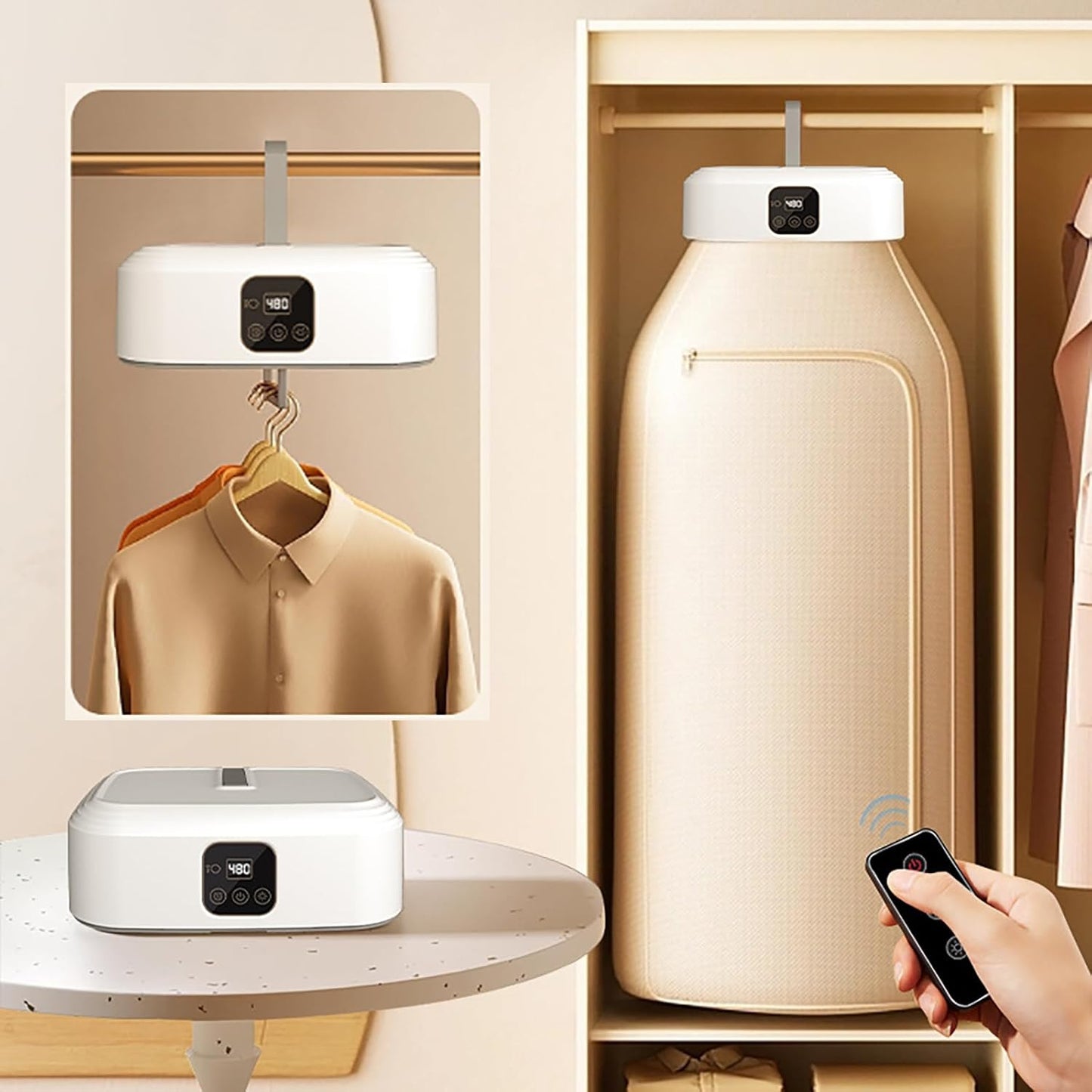 Secadora de ropa portátil con UV y control de tiempo