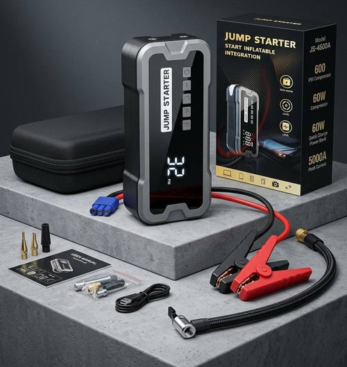 Εκκινητής Μπαταρίας (Jump Starter) 4-σε-1 με Τρόμπα Αέρος, Power Bank & Φακό